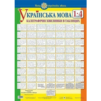 Українська мова. 1-4  класи. Каліграфічні хвилинки в таблицях (64 таблиці) Зображення